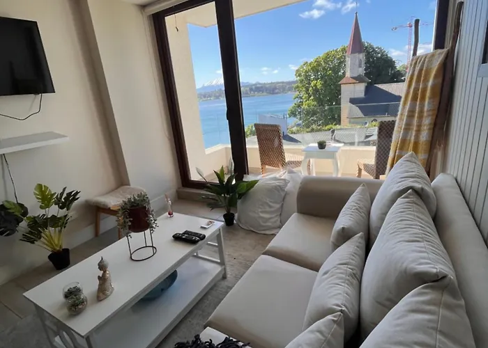 Hermoso Depto 1 Dormitorio Y Litera Nautica Con Vista Al Lago Y Volcanes